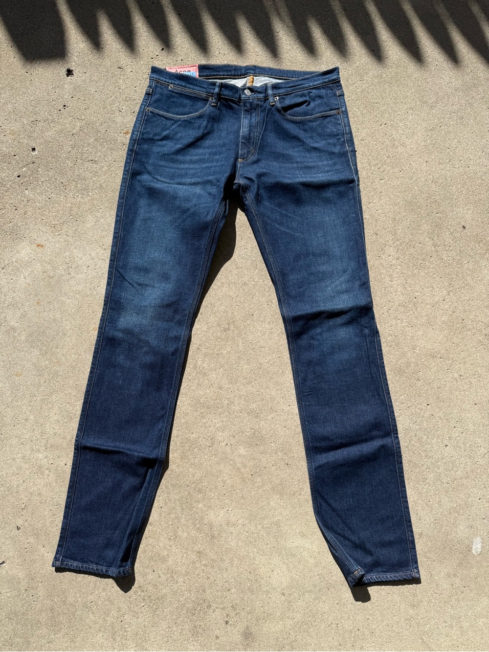 Acne Studios Slim Jeans in Dark Blue Denim